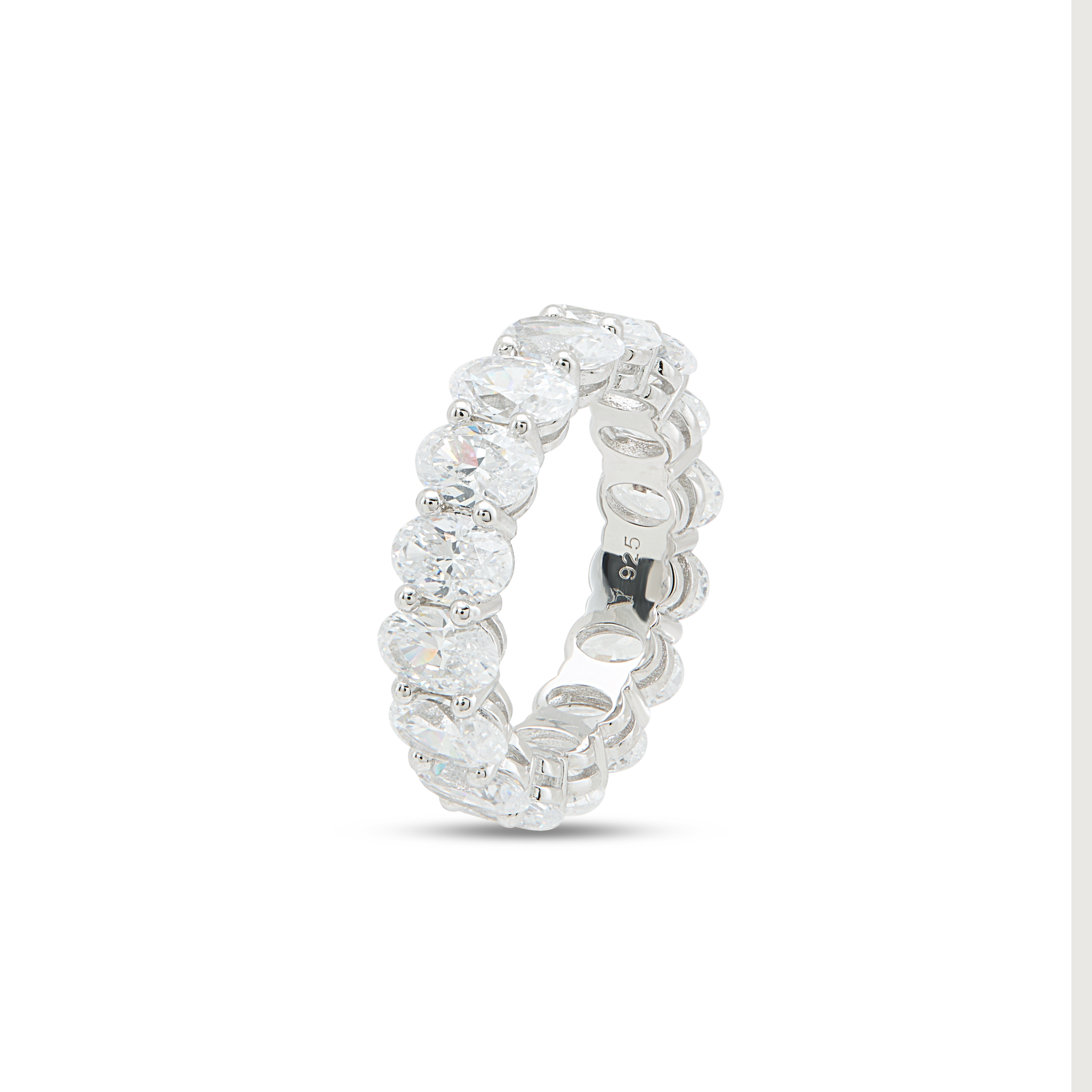 Oval Halo Solitaire Ring - Silver