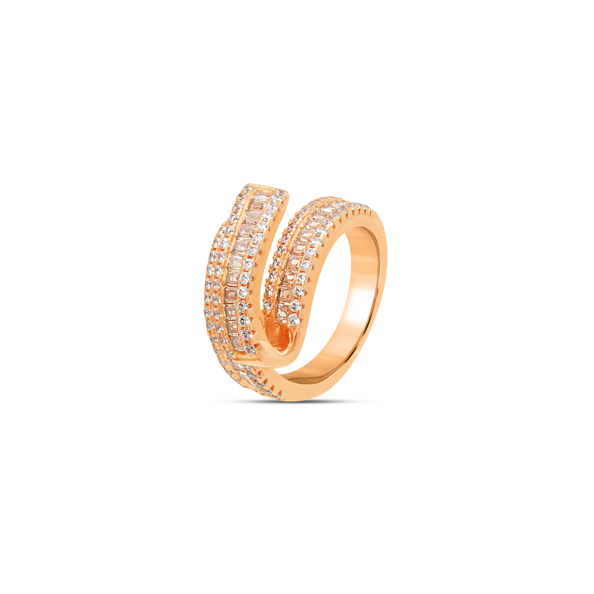 Pavé Coil Wrap Ring - Rose Gold