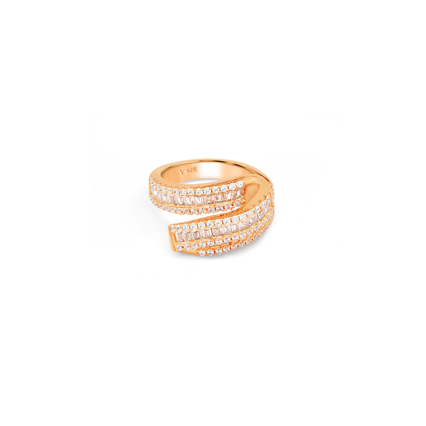 Pavé Coil Wrap Ring - Rose Gold