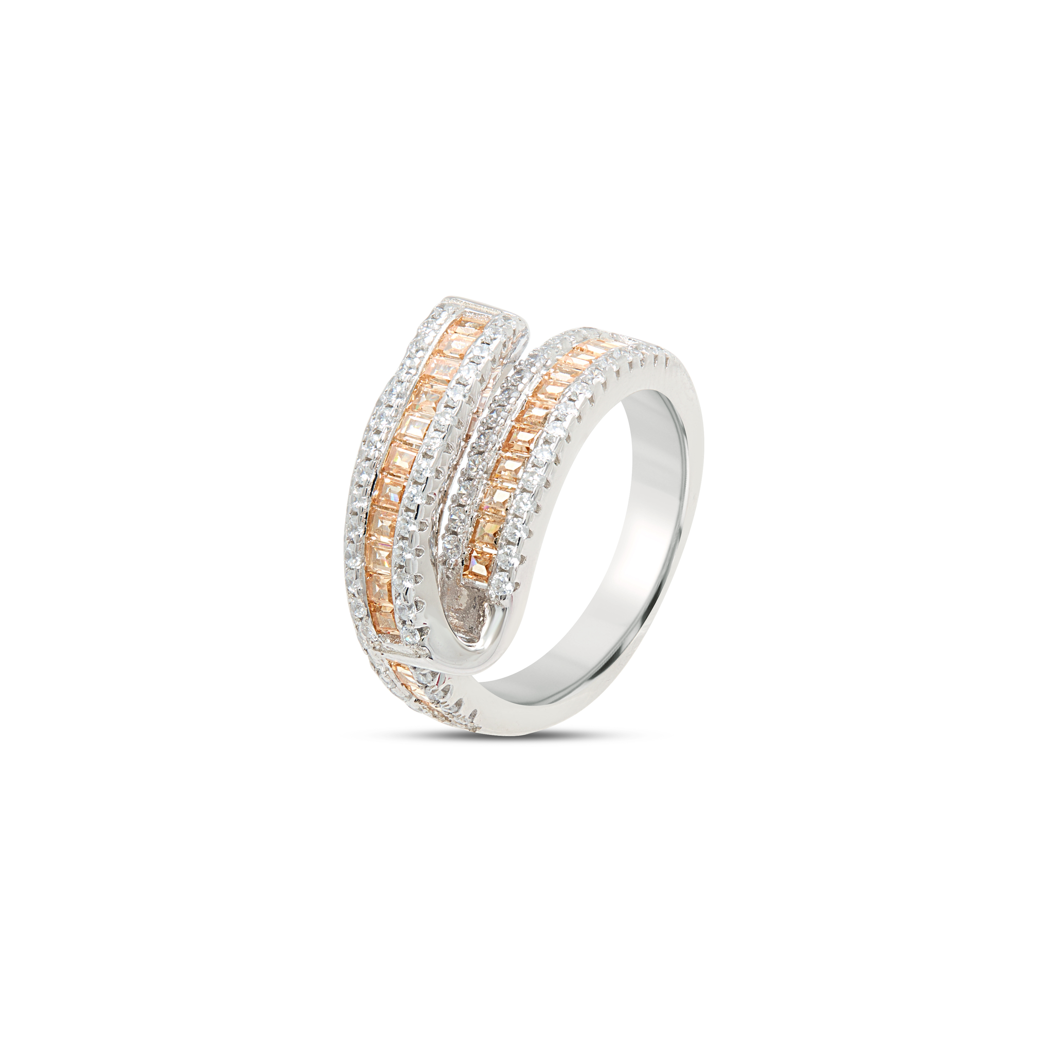 Pavé Coil Wrap Ring - Silver