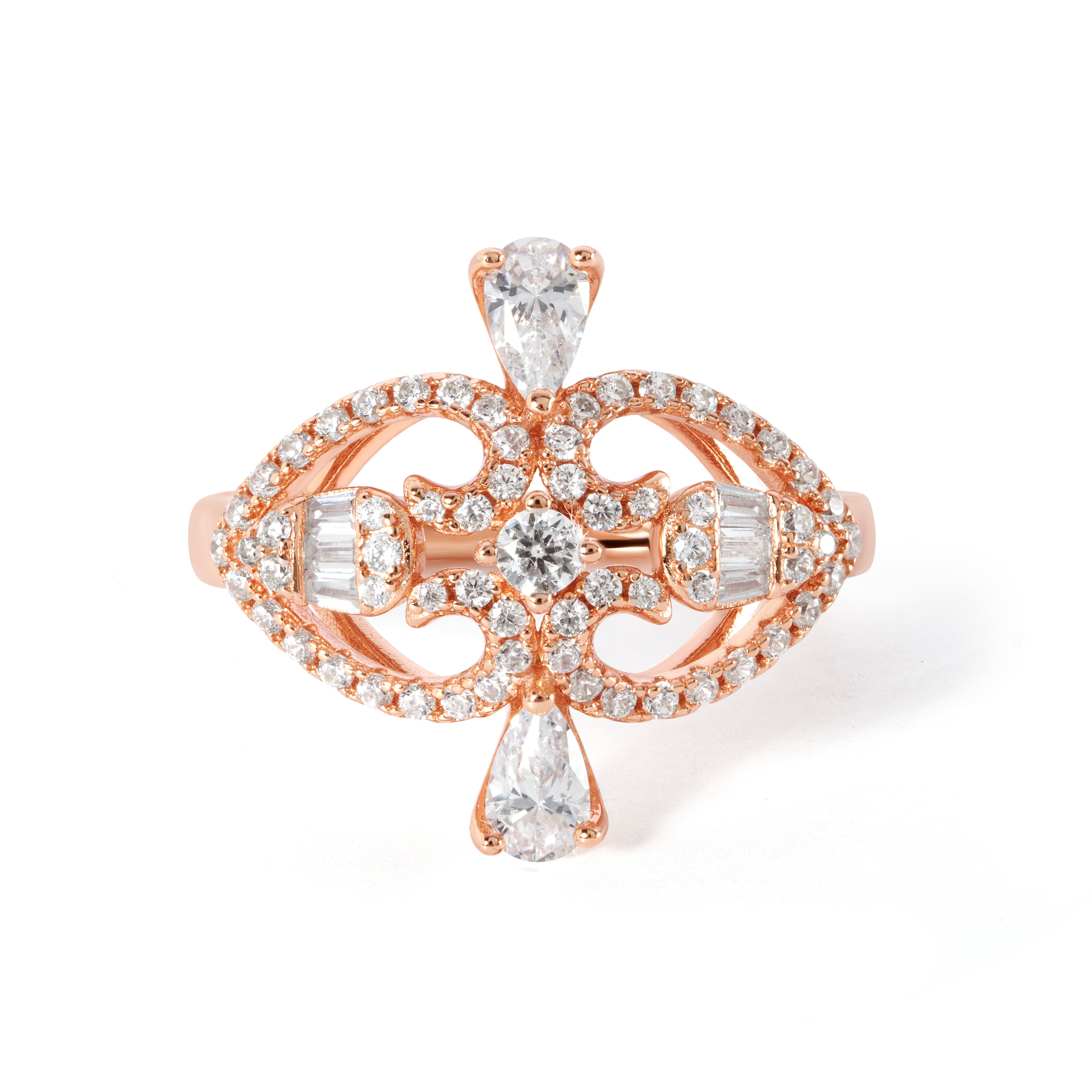 Marquise Eye Statement Cocktail Ring - Rose Gold