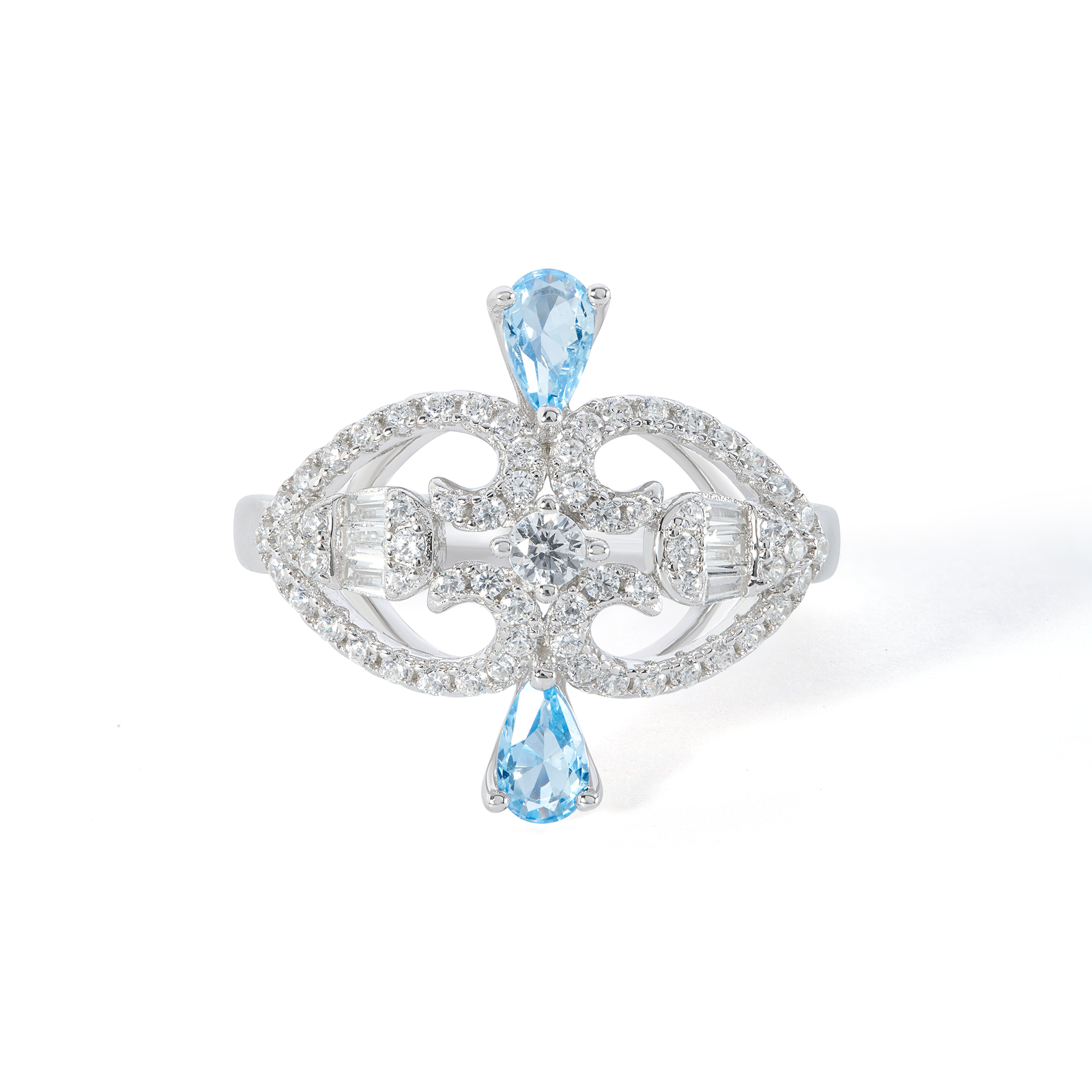 Marquise Eye Statement Cocktail Ring - Silver