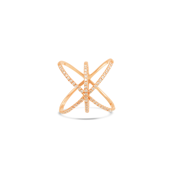 Orbit Starburst Open Ring - Rose Gold