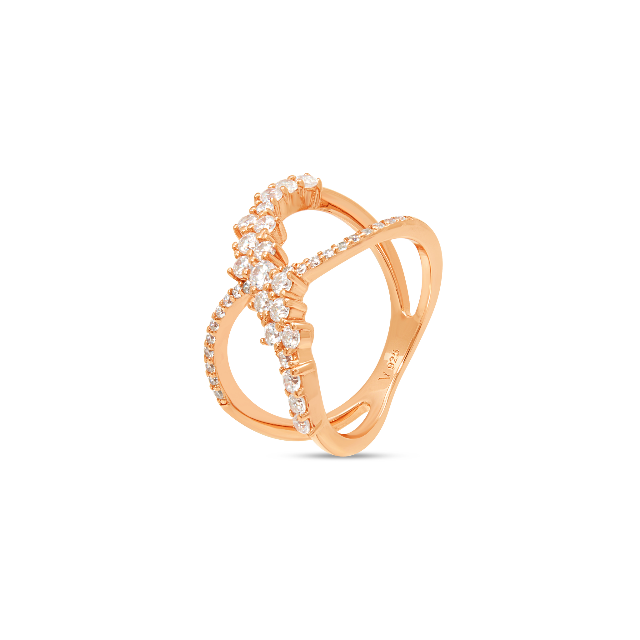 Open Infinity Bypass Ring - Rose Gold