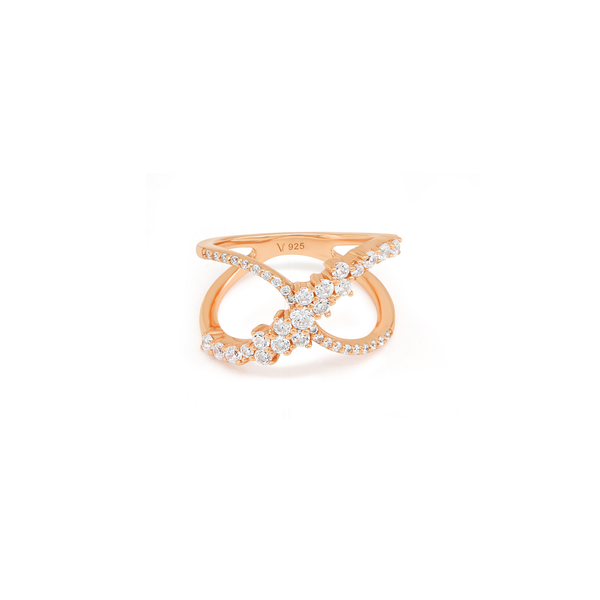 Open Infinity Bypass Ring - Rose Gold