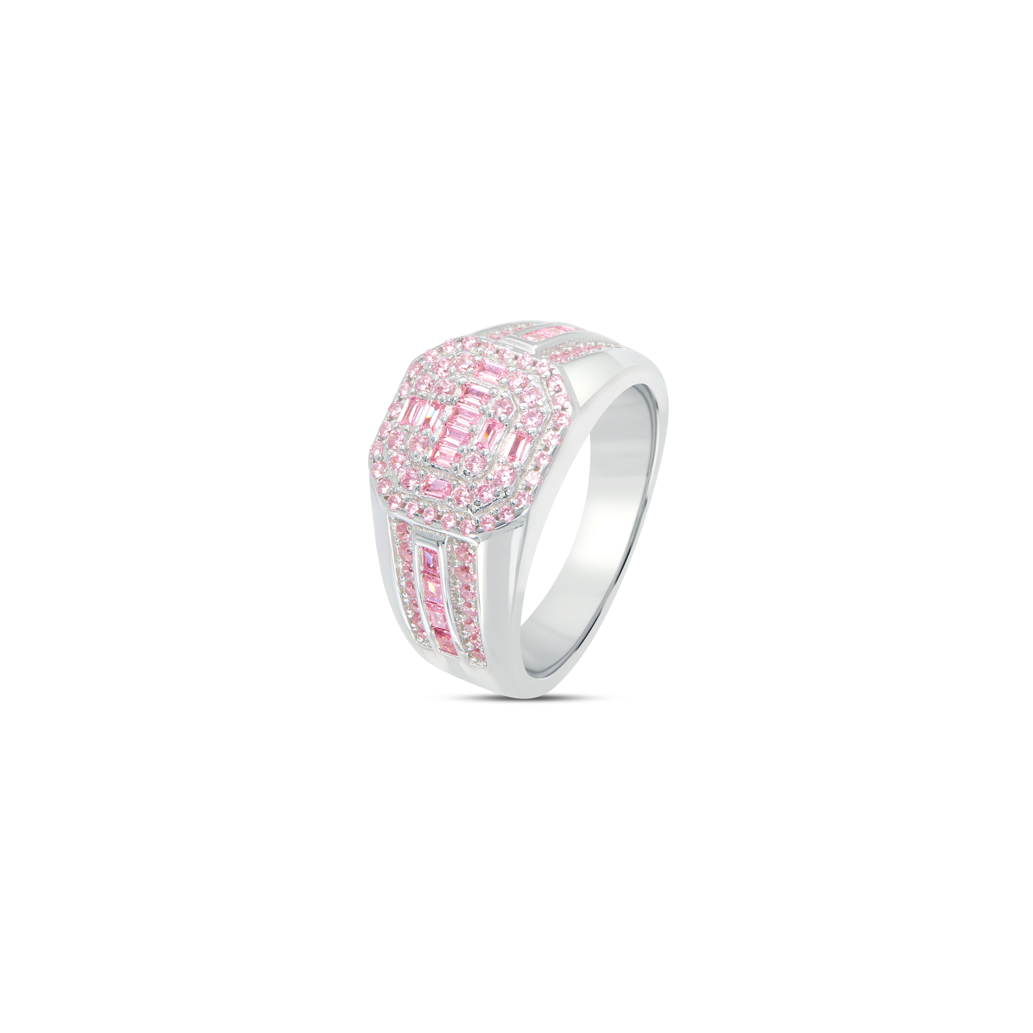 Men's Cushion Pavé Signet Ring - Silver
