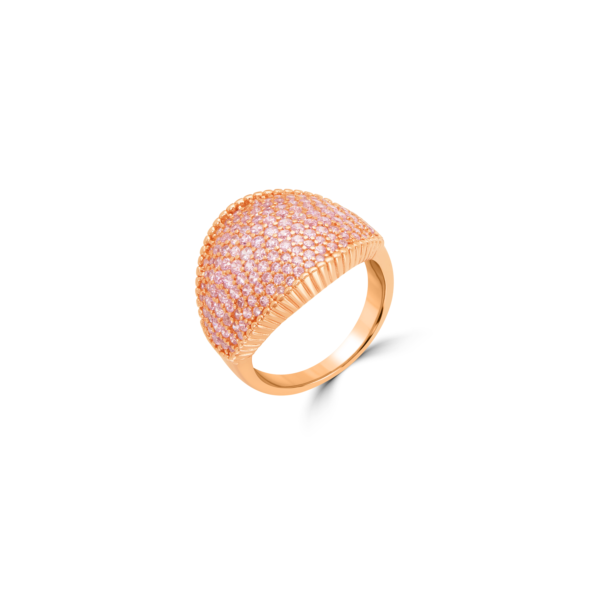 Women's Dome Pavé Bubble Ring - Rose Gold