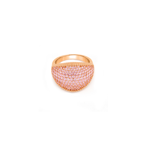 Women's Dome Pavé Bubble Ring - Rose Gold
