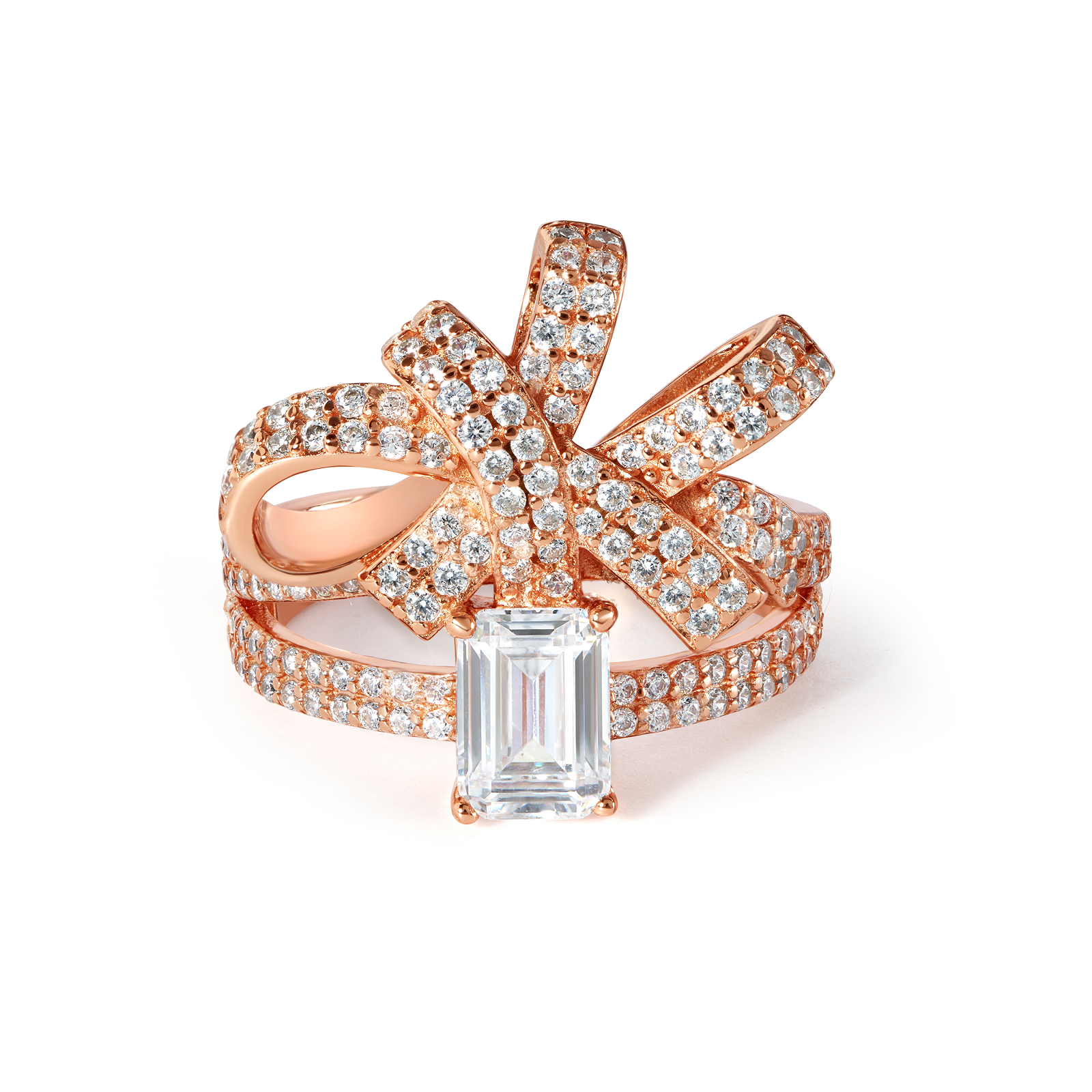 Ribbon Bow Statement Ring - Rose Gold