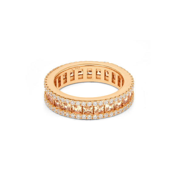 Floral Multi-Petal Halo Ring - Rose Gold