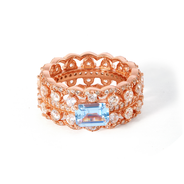 Ornate Eternity Band Ring - Rose Gold