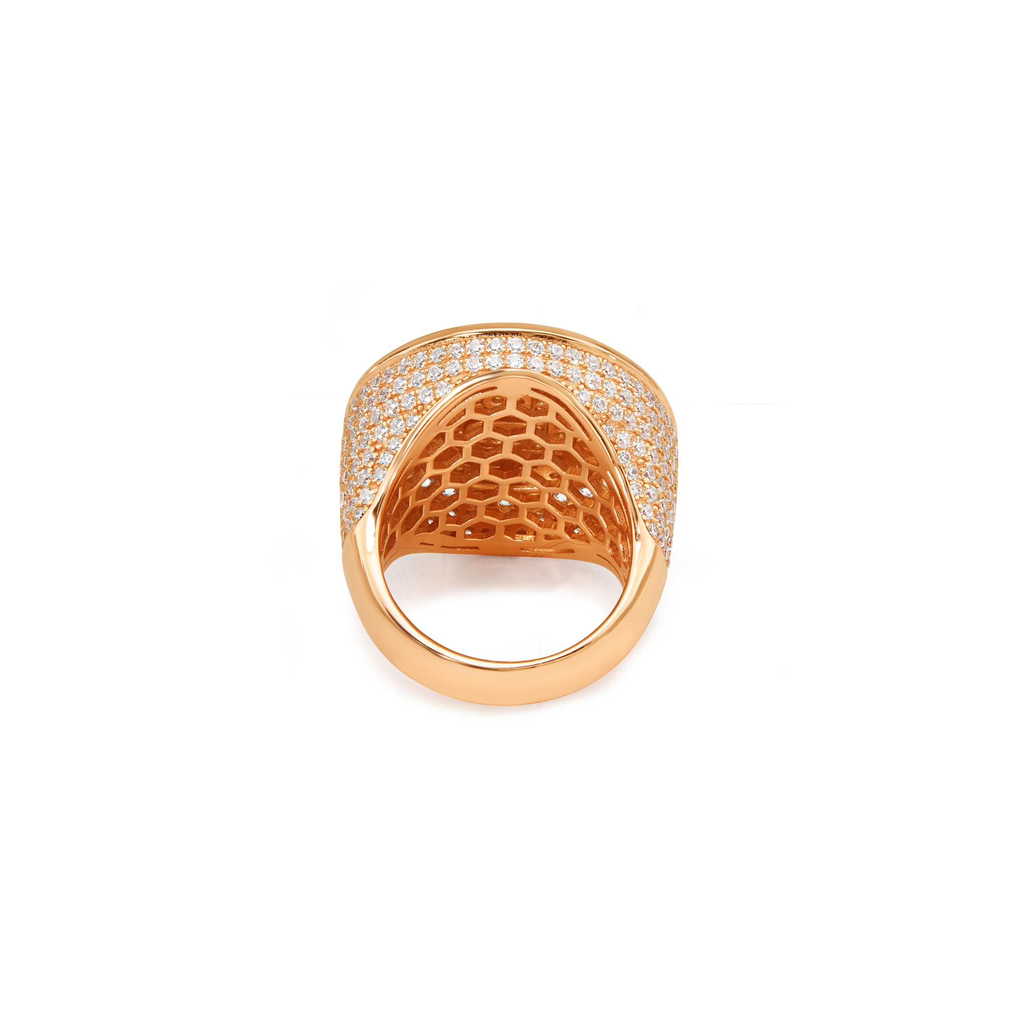 Men's Bitcoin Pavé Signet Ring - Rose Gold