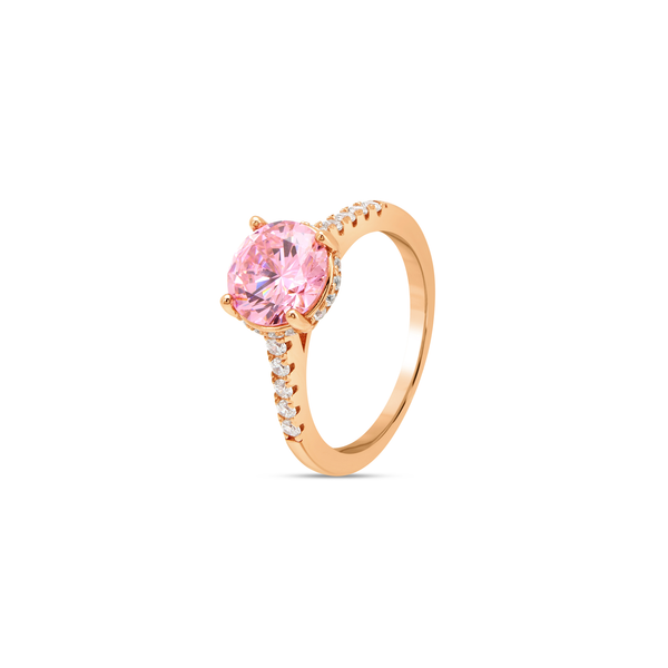 Twisted Shank Halo Ring - Rose Gold