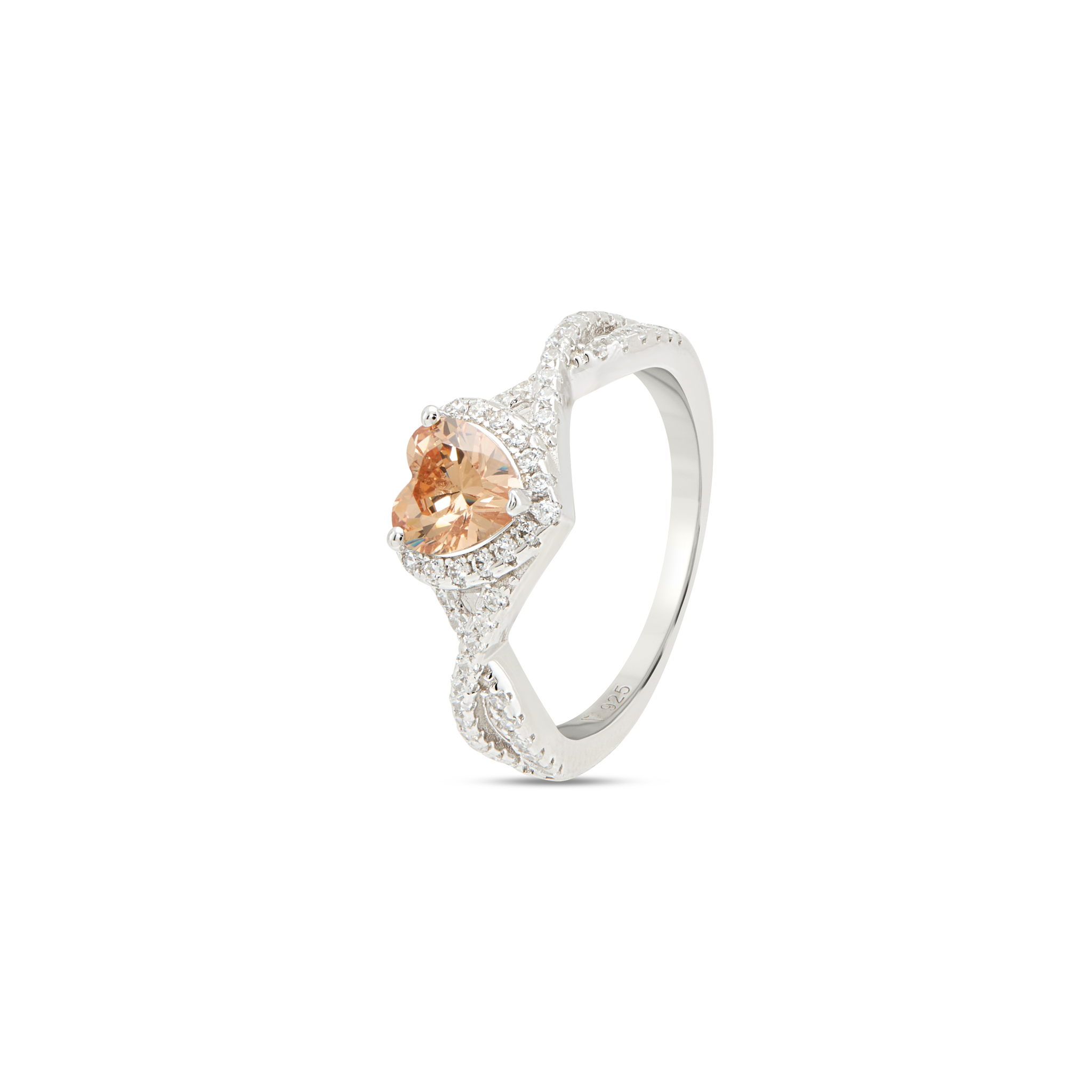 Side-Stone Pavé Engagement Ring