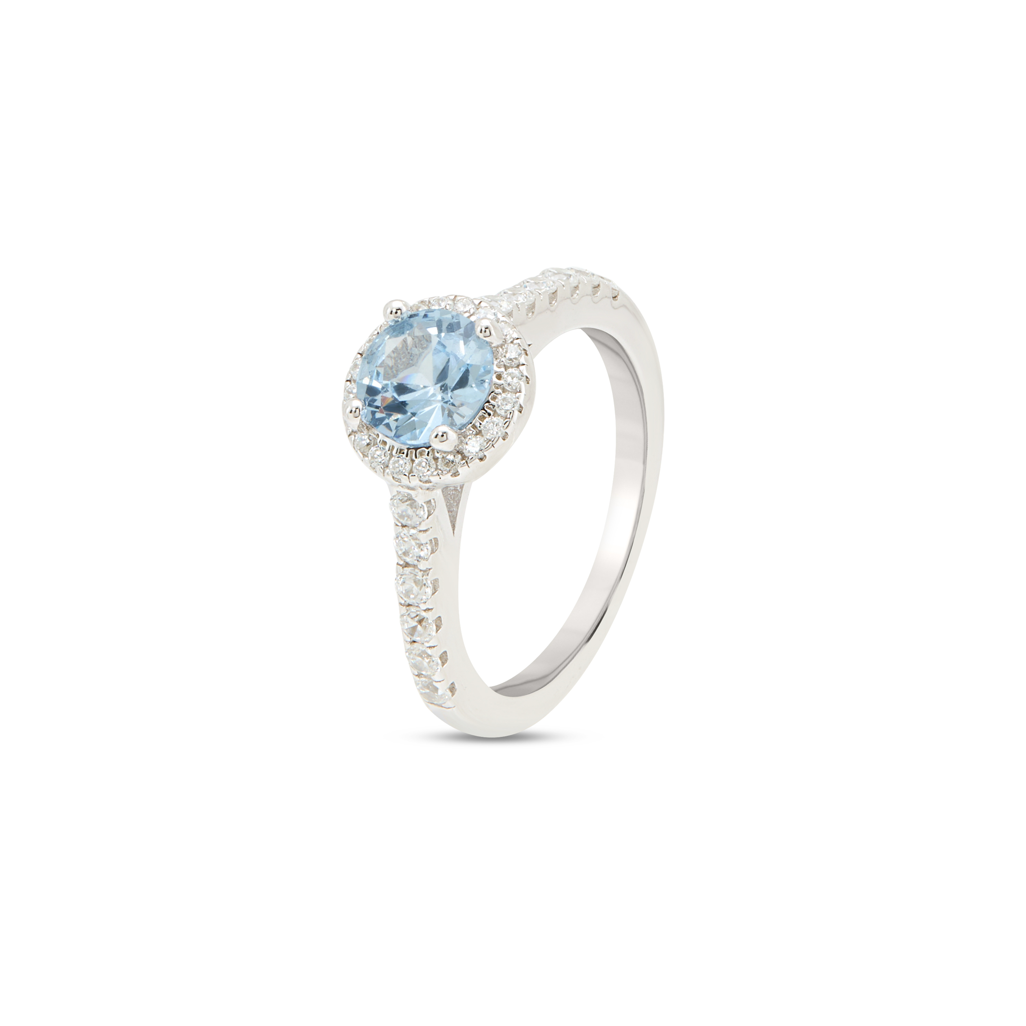 Round Brilliant Pavé Shoulder Ring