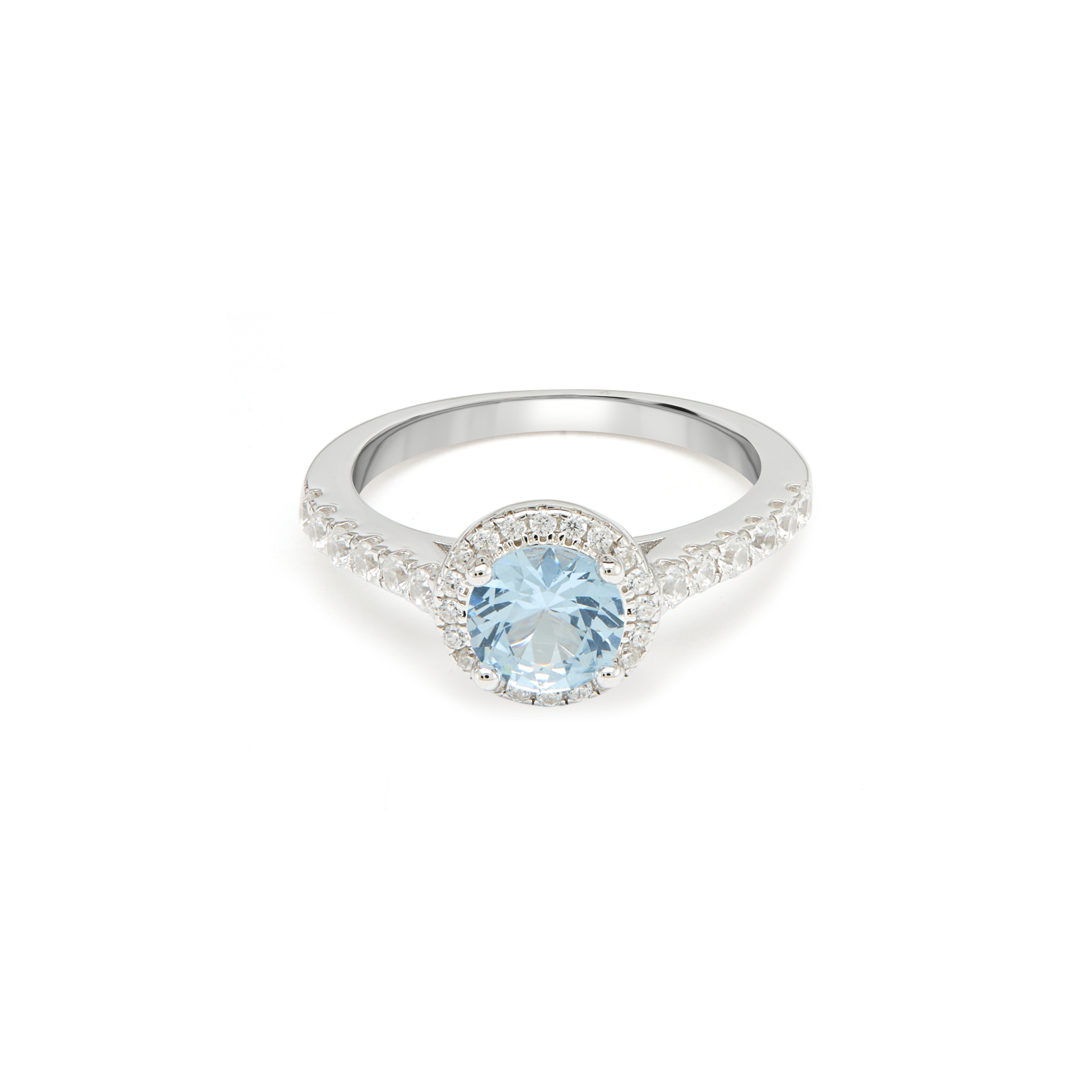 Round Brilliant Pavé Shoulder Ring