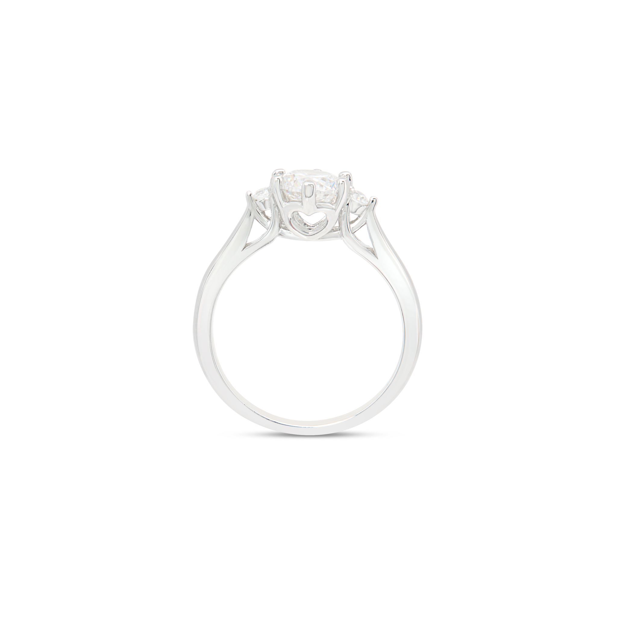 Classic Clear CZ Three-Stone Trilogy Ring - Silver